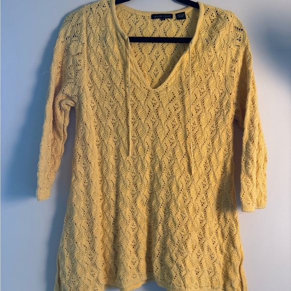 JEANNE PIERRE Yellow V-Neck Sweater size Mediun - Picture 1 of 4